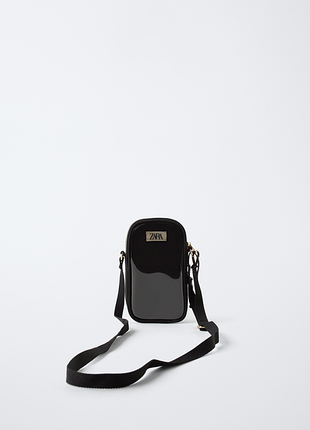 Сумочка для телефона zara, черная, сумка,через,плотное,кроссбоди,смартфона,на,смартфона,кросс,боди,скрин,кросс-боди,мобильного,телефона