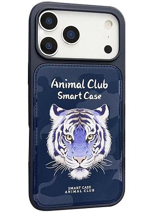 Чохол (накладка) animal club для apple iphone 17 pro захисний протиударний з принтом royal blue