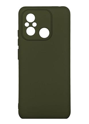 Чехол с рамкой камеры silicone cover a xiaomi redmi 12c dark green
