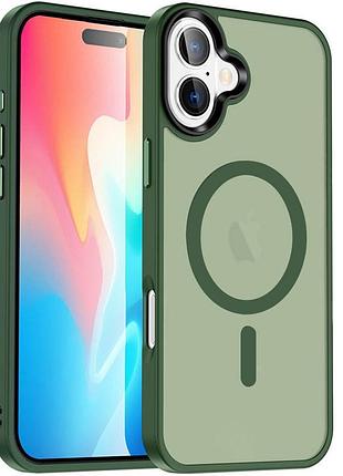 Чохол ummi colorful with magsafe для iphone 16 для телефону магнітна зарядка айфон 16 dark green