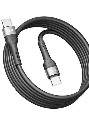 Кабель для заряджання usb ridea rc-xs51 x-silicone type-c to type-c 60w 20v/3a 2 м чорний