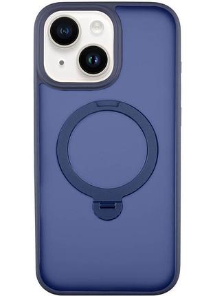 Чехол ummi colorful magsafe hq ring для iphone 15 с кольцом-подставкой 360° айфон 15 dark blue