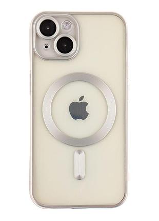 Чехол tpu metallic full camera magsafe apple iphone 16 silver (36189_3606934)