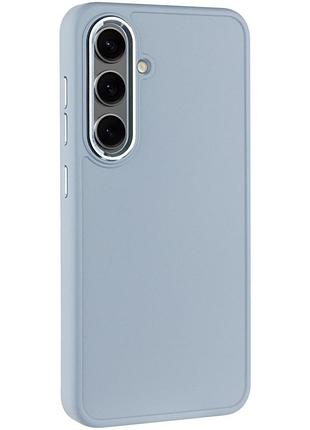 Чехол tpu bonbon metal style для samsung galaxy s24 / samsung galaxy s25 (самсунг галакси s24/ самсунг галакси s25 ) голубой /