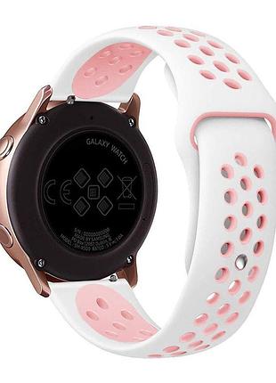 Ремешок universal silicone n sport samsung/amazfit/huawei 20 mm pink white (35718_3577912)