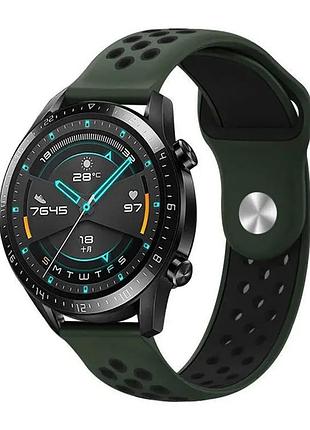 Ремешок universal 22mm silicone n sport для samsung/amazfit/huawei military green/black