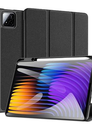 Чехол-книжка dux ducis domo совместим с xiaomi pad 7/xiaomi pad 7 pro with stylus pen holder auto sleep wake black