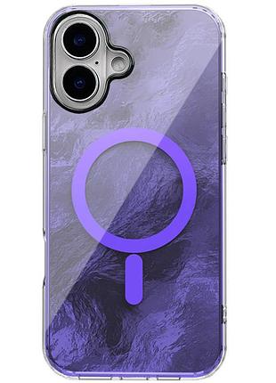 Яскравий чохол shiny mountain (блискуча гора) для apple айфон 16 з технологією magfit purple