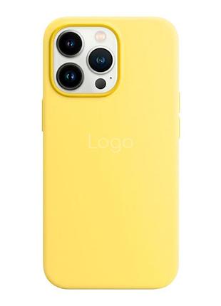 Чохол silicone magsafe посиленого захисту для apple iphone 13 pro lemon zest