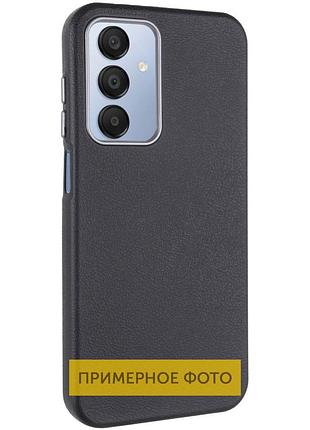 Кожаный чехол leather case metal buttons для xiaomi redmi 9c black