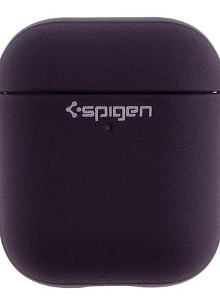 Футляр з нейлоновим шнурком spigen leather armor airpods 1/airpods 2 purple (35259_3345592)