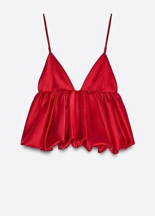 Zara яркий топ красный л-хл