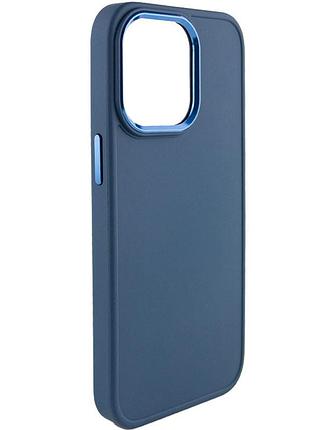 Чехол tpu bonbon metal style для iphone 14 pro max (айфон 14 про макс ) синий / denim blue