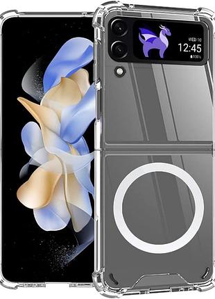 Чехол накладка для samsung f741 galaxy flip 6 , clear case , magsafe, прозрачный