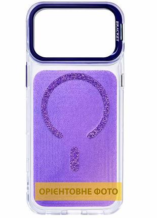 Сияющий чехол tpu, pc jewel sparkle magsafe для apple iphone 15 (айфон 15) противоударный кейс с драгоценным блеском,
