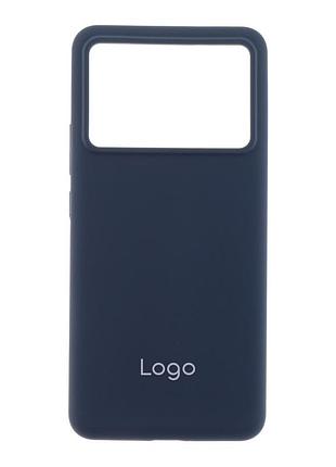 Чехол-накладка liquid silicone (aa) с защитой на камеру для xiaomi poco x6 pro 5g dark blue