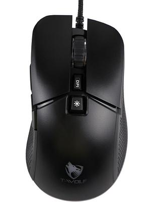 Компьютерная проводная usb мышь игровая twolf g590 rgb с оптическим сенсором instar 725f ac кабель 1.5 метра dpi 7200 black
