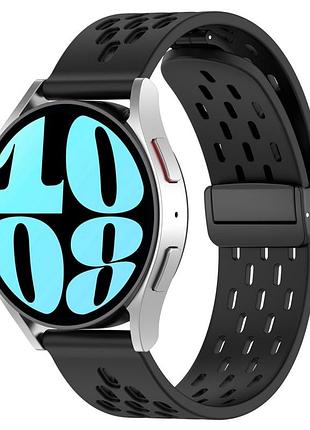 Универсальный ремешок universal 20mm silicone с магнитной застёжкой для samsung/amazfit/huawei black