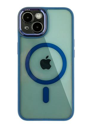 Чехол creative tpu pc metal calais з magsafe для apple iphone 15 dark blue