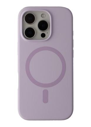 Чехол накладка glow silicone case with magsafe для apple iphone 16 pro панель-накладка для телефона магнитная зарядка light purple