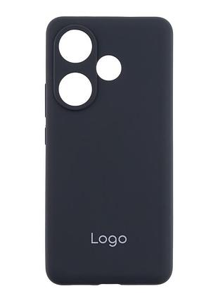 Чехол-накладка liquid silicone (aa) с защитой на камеру для xiaomi poco f6 / turbo 3 dark grey