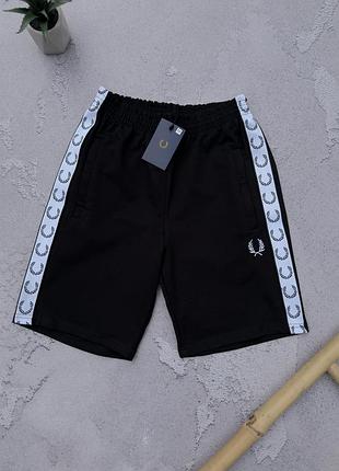 Шорты fred perry лампас черные мужские хлопок