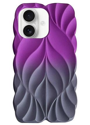 Tpu чехол leaf для apple iphone 16 (6.1") violet / grey