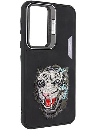 Чохол tpu friends стильний принт для xiaomi redmi 13c / poco c65 кільце-тримач/підставка, black tiger