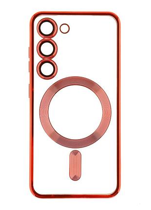 Чехол tpu metallic full camera magsafe для samsung galaxy s23 red