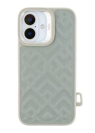 Чехол-накладка kajsa briquette collection rhombus apple iphone 16 light grey (36171_3606853)