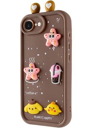 Чехол tpu toys case with ears для apple iphone 16e (6.1") brown