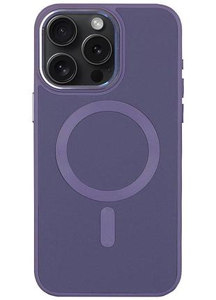Кожаный чехол bonbon leather metal style with magsafe для apple iphone 12 pro max (6.7") серый / lavender