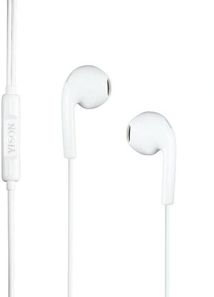 Проводные наушники 3.5mm yison x1 вложки с микрофоном 1.2m white
