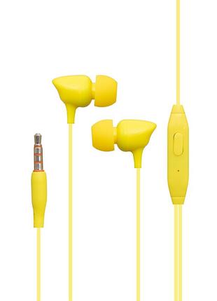 Проводные наушники 3.5mm celebrat g7 comfortable wearing вакумные с микрофоном 1.2m yellow