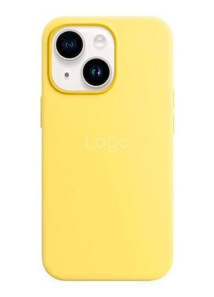 Чехол silicone magsafe усиленной защиты для apple iphone 13 lemon zest