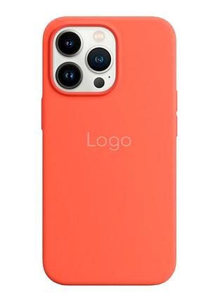 Чехол silicone magsafe усиленной защиты для apple iphone 13 pro nectarine