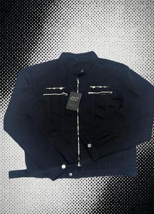 Джинсовка чорна куртка на змійці | black opium | streetwear | vintage