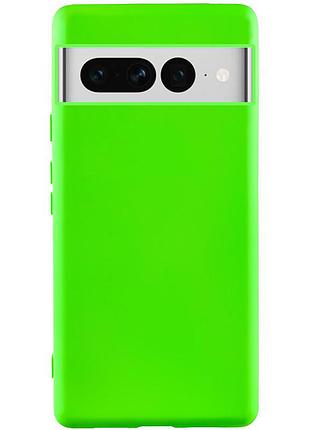 Чехол tpu getman liquid silk для google pixel 7 pro салатовый / neon green