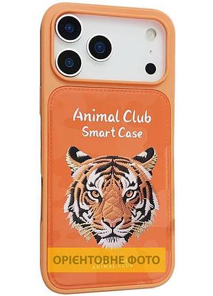 Чохол (накладка) animal club для apple iphone 17 захисний протиударний з принтом hermes orange