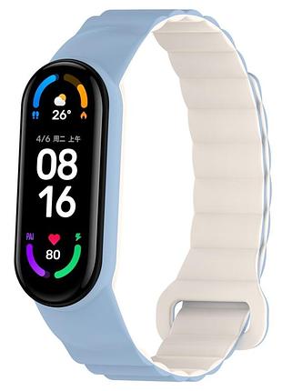 Сылекновой ремешок silicone link для xiaomi mi band 3/mi band4/mi band 5 /mi band 6/ mi band 7 lilac