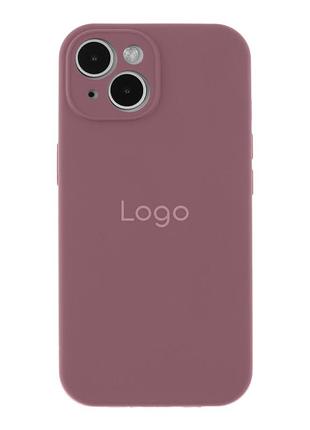 Чохол silicone case full із захистом камери для iphone 15 plus blackcurrant