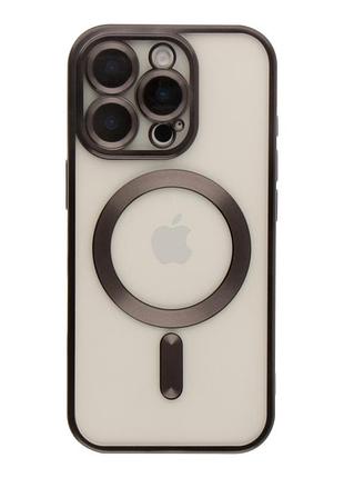 Чехол tpu metallic chrome full camera magsafe для iphone 12 pro max black