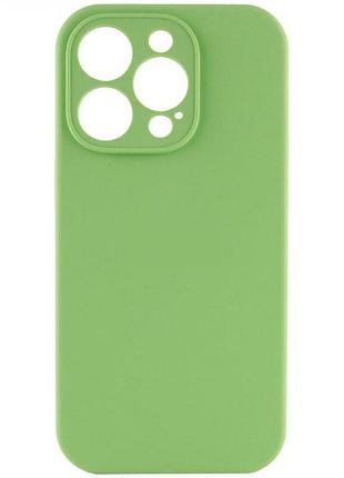 Чехол с защитой камеры silicone case full apple iphone 13 pro max mint