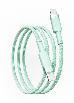 Кабель для заряджання usb ridea rc-cp43 colorpro type-c to type-c 60 w 20v/3a 1.2 м зелений