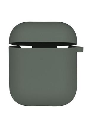 Чехол silicone case с микрофиброю для airpods 1 / airpods 2 pine green