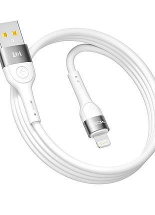 Кабель для заряджання usb ridea rc-xs51 x-silicone usb-lightning 12 w 5v/2.4a 1.2 м білий