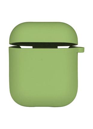 Чехол с микрофиброю silicone case airpods 1 / airpods 2 mint