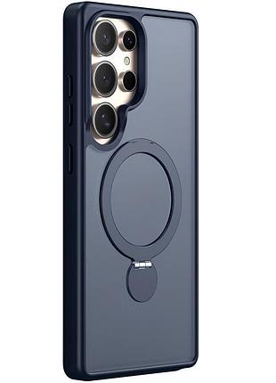 Чехол ummi colorful magsafe hq ring для samsung galaxy s24 ultra с кольцом-подставкой 360° самсунг галакси s24 ультра dark blue