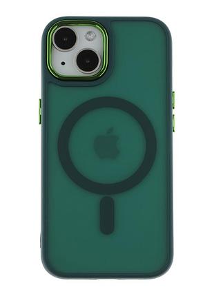 Чехол pc color chrome с magsafe для iphone 15 green