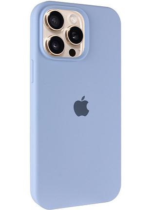 Чехол silicone case full protective (aa) для apple iphone 14 pro (6.1") голубой / lilac blue